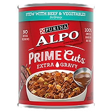 Alpo Prime Cuts Dog Food, Extra Gravy Stew with Beef & Vegetables in Gravy, 13 Ounce