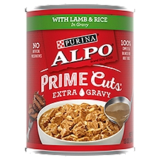 Alpo Prime Cuts Dog Food, Extra Gravy with Lamb & Rice in Gravy, 13 Ounce