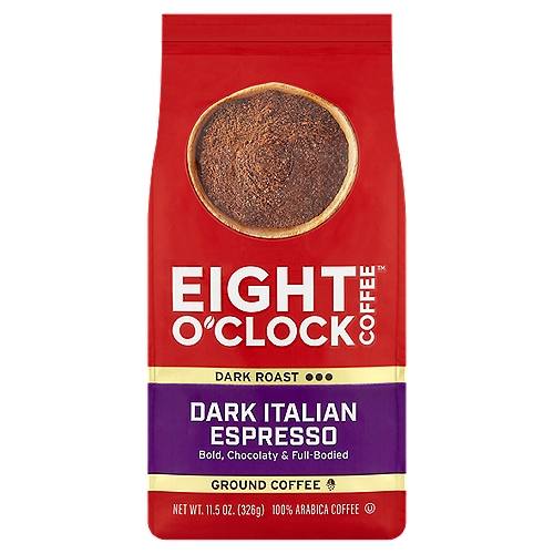 Eight O'Clock Dark Italian Espresso Ground Coffee, 11.5 oz
