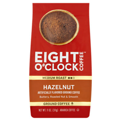 Eight O'Clock Coffee Medium Roast Hazelnut Ground Arabica Coffee, 11 oz