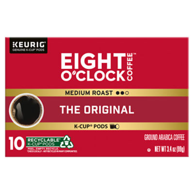 Eight O'Clock Coffee The Original Medium Roast Ground Arabica Coffee K-Cup Pods, 10 count, 3.4 oz