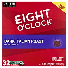 Eight O'Clock Dark Italian Roast Arabica Coffee, K-Cup Pods, 10.9 Ounce