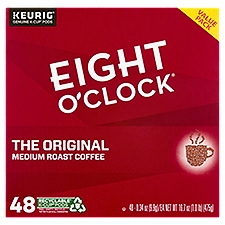 EIGHT O'CLOCK The Original Medium Roast Coffee K-Cup Pods Value Pack, 0.34, 48 count