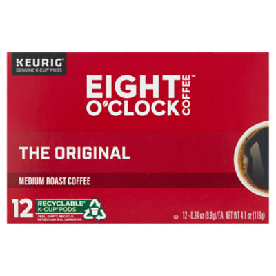 Eight O'Clock Coffee The Original Medium Roast Coffee K-Cup Pods, 0.34 oz, 12 count