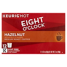 Eight O'Clock Hazelnut Medium Roast Coffee K-Cup Pods, 0.31 oz, 12 count, 12 Each