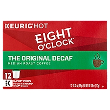 Eight O'Clock The Original Decaf Medium Roast Coffee K-Cup Pods, 0.33 oz, 12 count, 12 Each