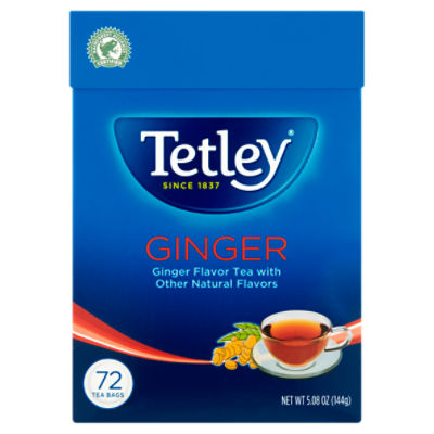 Tetley Ginger Flavor Tea Bags, 72 count, 5.08 oz