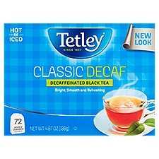 Tetley Classic Decaffeinated Black, Tea Bags, 72 Each
