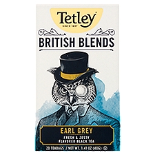 Tetley British Blends Earl Grey Fresh & Zesty Flavored Black Teabags, 20 count, 1.41 oz, 20 Each