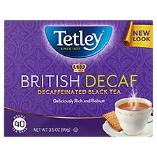 Tetley British Decaf Decaffeinated Black Tea Bags, 40 count, 3.5 oz, 3.5 Ounce