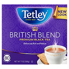 Tetley British Blend Premium Black, Tea Bags, 7 Ounce