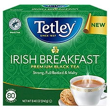 Tetley Irish Breakfast Premium Black Tea Bags, 80 count, 8.46 oz