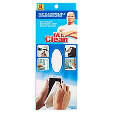 Mr. Clean Easy Clean Reusable Microfiber, Cloths, 8 Each