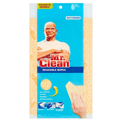 Mr. Clean Multi-Purpose Reusable Wipes, 6 count