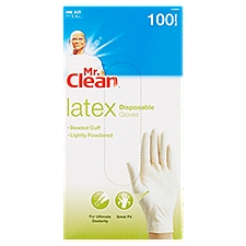 Mr. Clean Latex, Disposable Gloves, 100 Each