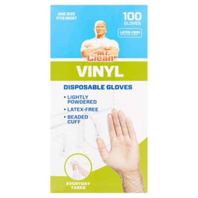 Mr. Clean Vinyl Disposable Gloves, 100 count