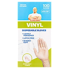Mr. Clean Disposable Gloves, Vinyl, 100 Each