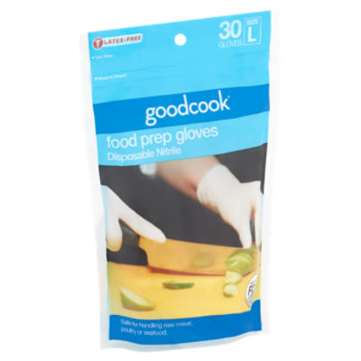 Goodcook Disposable Nitrile Food Prep Size L Gloves, 30 count