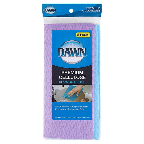 Dawn Premium Cellulose Sponge Cloth, 2 count