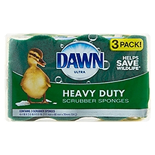 Dawn Ultra Heavy Duty Scrubber Sponges, 3 count