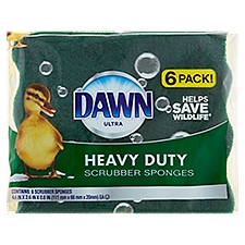 Dawn Ultra Heavy Duty, Scrubber Sponges, 6 Each