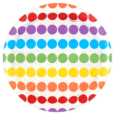 Unique Rainbow Birthday Paper Plates, 8 count