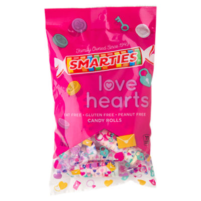 Smarties Love Hearts Candy Rolls, 7 oz