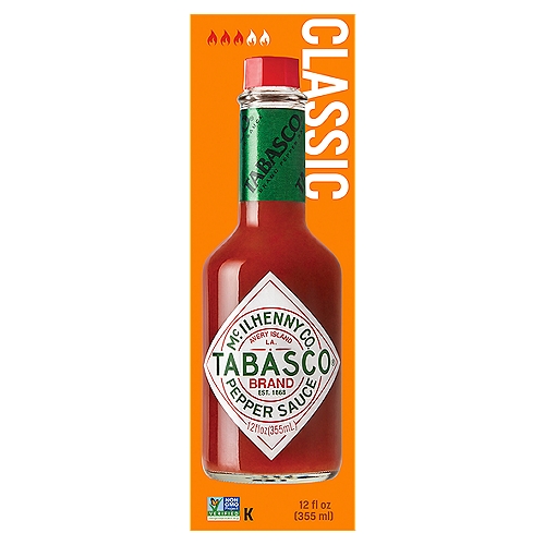 Tabasco Original Flavor Pepper Sauce, 12 fl oz
Are You One of Us?™
From the very beginning (1868, to be exact), we knew Tabasco® Sauce was more than just heat. That's because, unlike other sauces that mask the flavor of food, Tabasco® Original Red blends with every bite - allowing our aged red peppers to amplify each flavor so you taste more of your favorite foods. So whether you shake a little or splash a lot, you're ready to turn ordinary meals into extraordinary ones. Taste the difference Tabasco® can make on pizza, eggs, seafood, salad dressing and more.