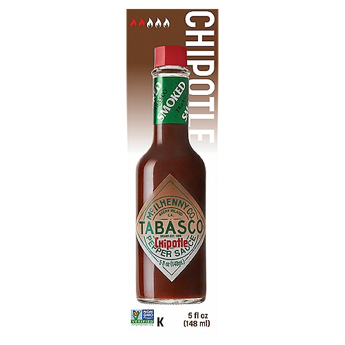 Tabasco Smoked Red Jalapeños Chipotle Pepper Sauce, 5 fl oz
Get the best of every bite
Before you light the grill, be sure to have a bottle of Tabasco® brand Chipotle Pepper Sauce by your side. Made from select, slow-smoked red jalapeño peppers, it's the ideal balance of flavor and heat. Pour it right out of the bottle to add rich, smoky flavor to burgers and ribs. Use a generous amount to marinate steak, pork and chicken. It's also superb on sides like mac & cheese, potato salad and baked beans. Break out a bottle at your next backyard barbecue and share the secret to great, smoky flavor.