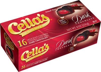 Cella's Chocolate Covered Cherries - Dark Chocolate, 8 oz