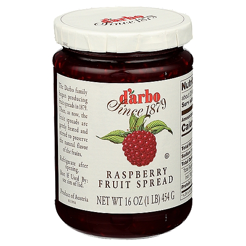 d'arbo Raspberry Fruit Spread, 16 oz