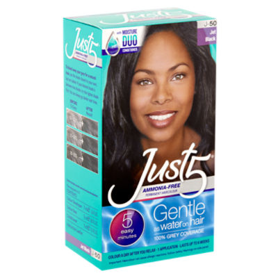 Just5 J-50 Jet Black Ammonia-Free Permanent Haircolour, 1 application