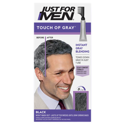 Just For Men Touch of Gray T-55 Black Haircolor Kit, single application