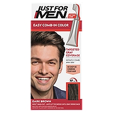 Just For Men Easy Comb-In Color A-45 Dark Brown Haircolor Kit, multiple application, 1.2 Ounce
