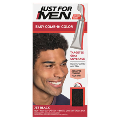 Just For Men Easy Comb-In Color A-60 Jet Black Haircolor Kit, multiple application