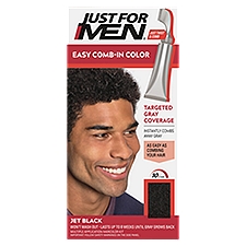 Just For Men Easy Comb-In Color A-60 Jet Black Haircolor Kit, multiple application, 1.2 Ounce