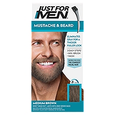 Just For Men Mustache & Beard M-35 Medium Brown, Facial Haircolor Kit, 1 Ounce