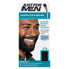 Just For Men Mustache & Beard M-60 Jet Black Facial Haircolor Kit, Multiple Application