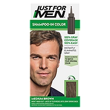 Just for Men Shampoo-In Color H-35 Medium Brown, Haircolor Kit, 1 Each