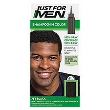 Just For Men Shampoo-In Color H-60 Jet Black Haircolor Kit, Single Application