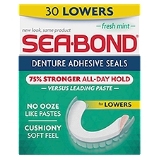 Seabond Fresh Mint Denture Adhesive Seals, 30 count
