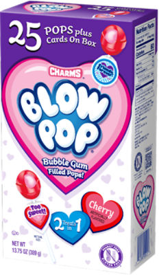 Charms Blow Pop Valentine Cherry Flavored, 25 ct, 13.75 oz