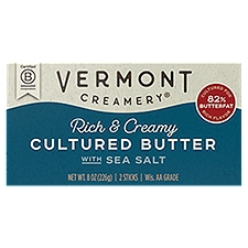 VERMONT CREAMERY Cultured Butter with Sea Salt, 2 count, 8 oz