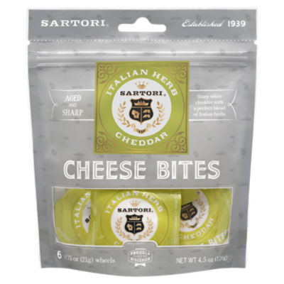 Sartori Italian Herb Cheddar Cheese Bites, 0.75 oz, 6 count