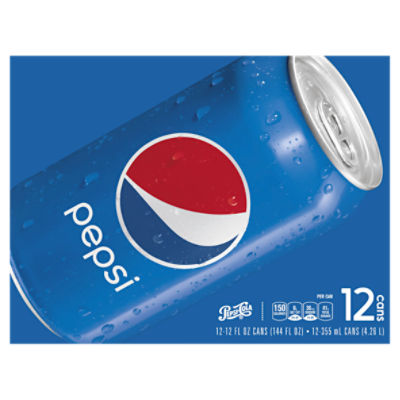 Pepsi Soda, 12 fl oz, 12 count, 144 Fluid ounce