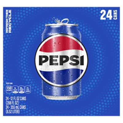 Pepsi Soda Cola 12 Fl Oz 24 Count Can Box