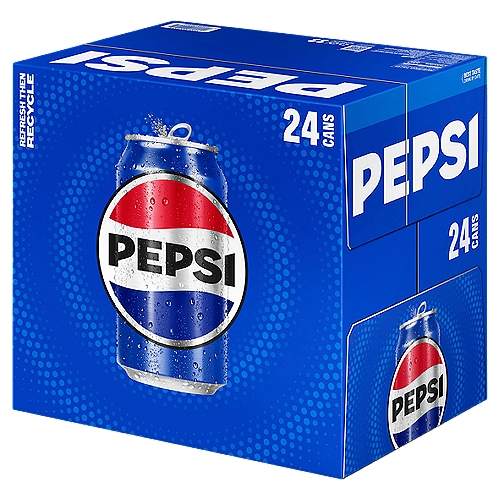 Pepsi Soda, 12 fl oz, 24 count
Pepsi - the bold, refreshing, robust cola