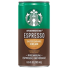 Starbucks Espresso Premium Espresso Beverage, Espresso Salted Caramel Cream, 6.5 Fl Oz