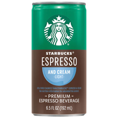 Starbucks Espresso Premium Espresso Beverage, Espresso & Cream Light, 6.5 Fl Oz