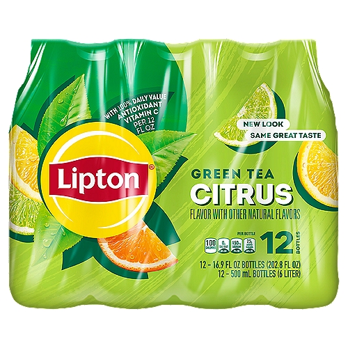 Lipton Citrus Green Tea, 16.9 oz, 12 count